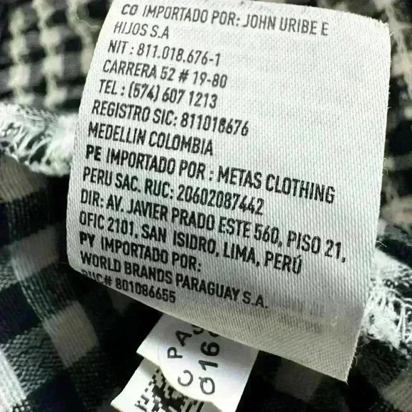 American Eagle Smock Gingham Bow Front Tie Navy blue nautical checkered Top - S - Picture 7 of 10